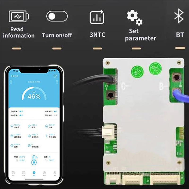JBD Ʈ BMS ͸ 뷱 , UART BT Ƭ ̿ LiFePo4, 36V, 48V, 60V, 20A, 40A, 50A, 60A, 80A, 120A, 10S, 11S, 12S, 13S, 14S