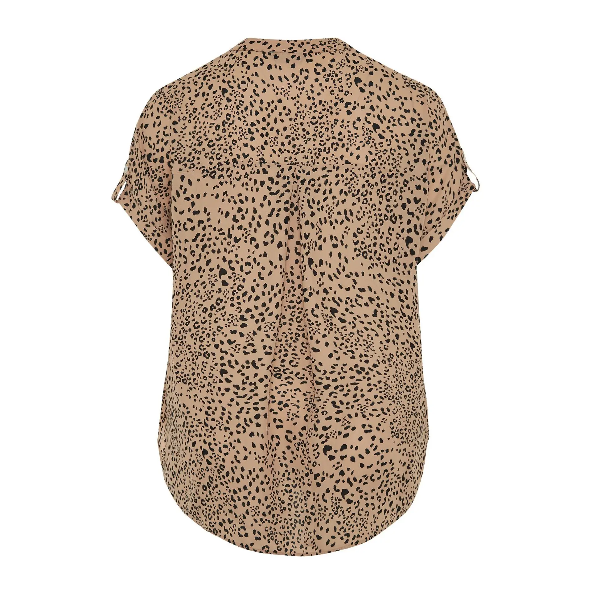 polka dot impressão digital camiseta casual com decote em v topos