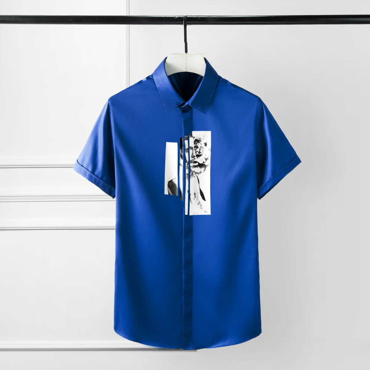 

High Quality Luxury Jewelry Men'S Shirts Large Size Short Sleeve Cotton Print Fashion New Spring And Summer Men Shirts