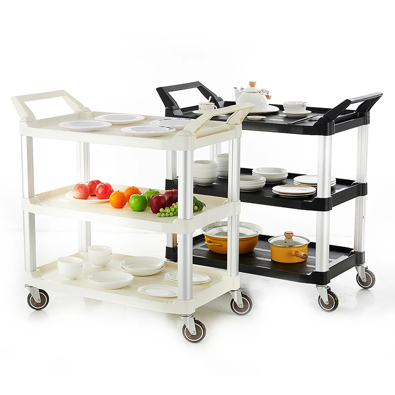 Hot Sale Factory prices Hotel Restaurant Kitchen Equipment 3 Tier Plastic Service Cart Food Trolley