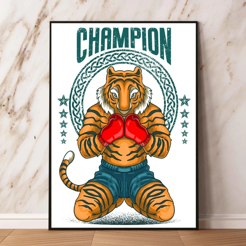 

Canvas HD Prints Boxer Tiger Animal Children's Bedroom Decor Gifts Poster Toys Wall Decoration Living Room Classic Decorative