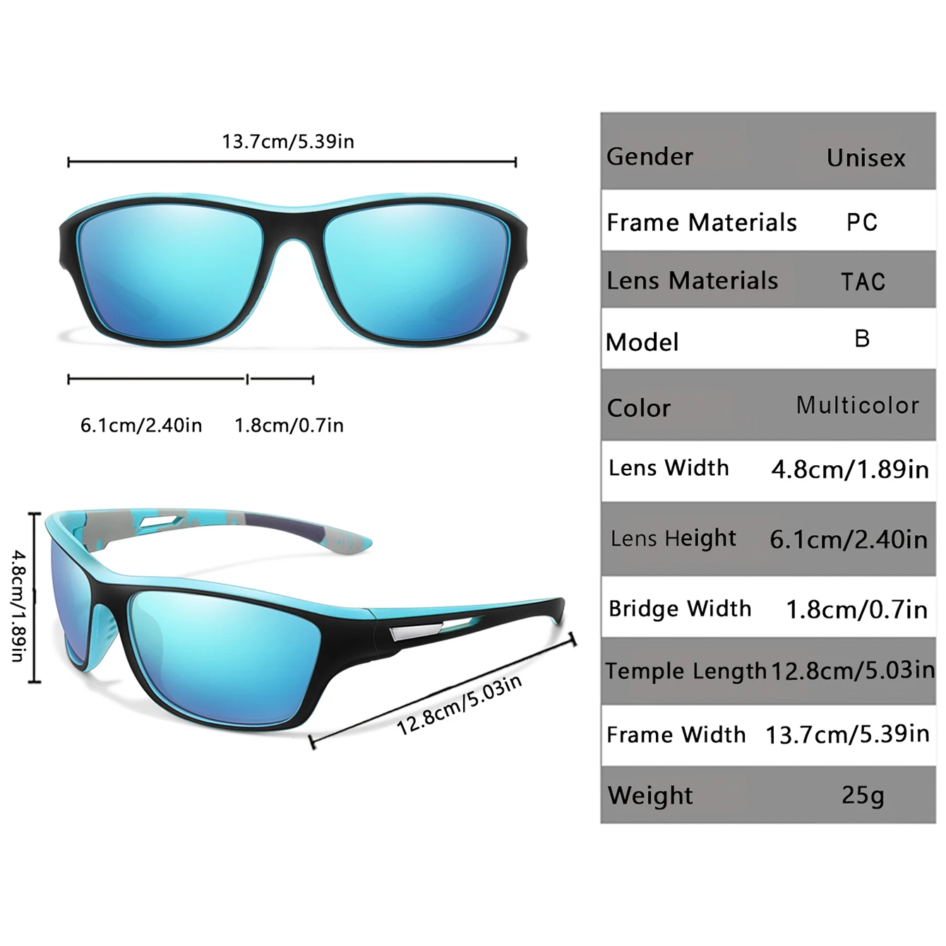 1 Pcs Mens Polarized Sunglasses Men Women Driving Hiking Cycling Fishing