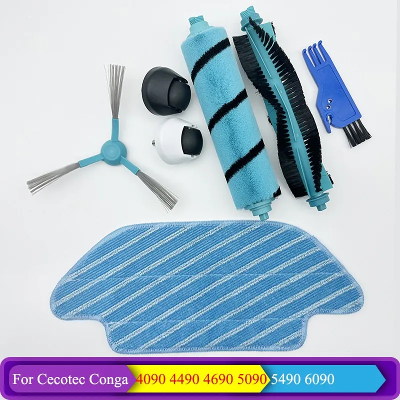 Main Side Brush Hepa Mop Cloth Rags For Cecotec Conga 4090 4490 4690 5090  5490 6090 Robot Vacuum Cleaner Parts Accessories