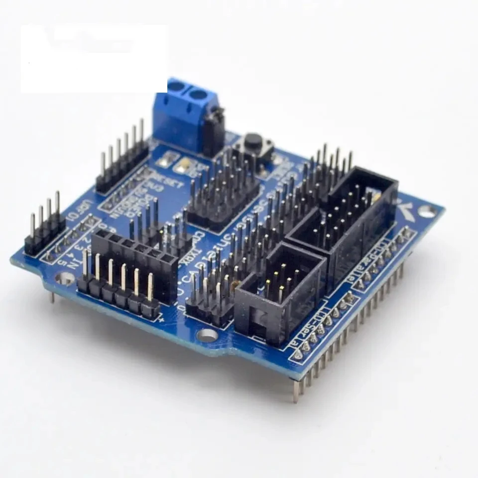 (10 Pz/Lotto) Sensor Shield V5.0 Scheda Di Espansione Del Sensore Per Uno Mega R3 V5 Per Arduino Blocchi Elettronici Di Parti Di Robot