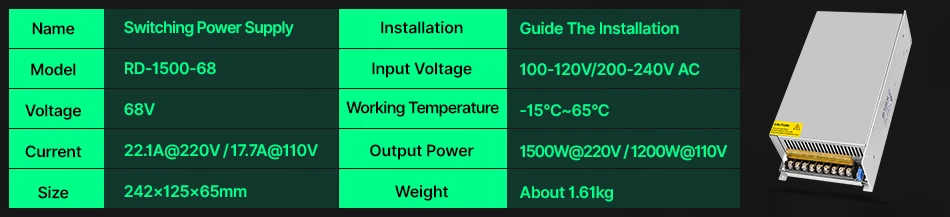 RD Switching Power Supply 400W-1500W SMPS CNC Adjustable Voltage For RD6006W RD6