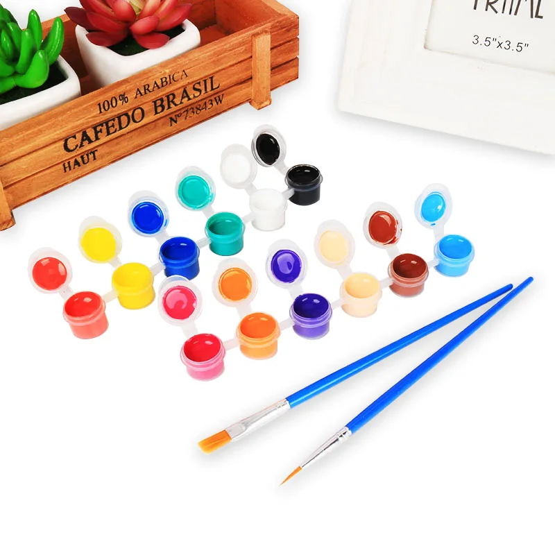12 Color Set 2 Pens Student Graffiti Painting 3ml Watercolor Paint Set Painted Ceramic Graffiti Painting Art Paint