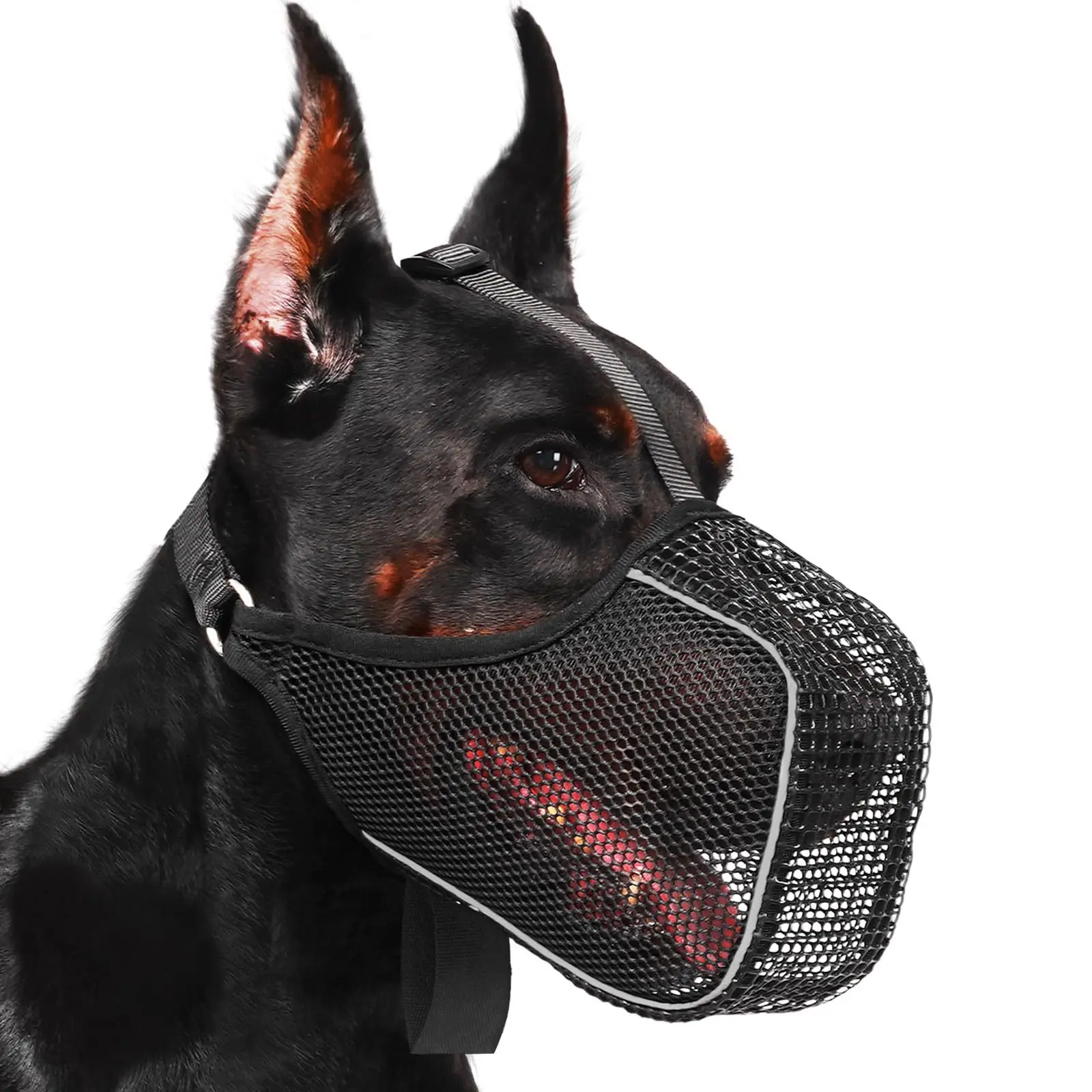 Adjustable Breathable Dog Mouth Cover for Summer Anti Bite Anti-eating Pet Mouth Mesh Muzzle Mask Long Dog Muzzles dog muzzle
