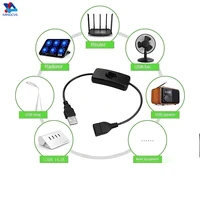 สาย USB MINGCVIL พร้อมสวิตช์เปิด/ปิด สายต่อขยายสำหรับโคมไฟ USB พัดลม สายไฟอะแดปเตอร์ทนทาน อุปกรณ์ USB ไฟ LED 4