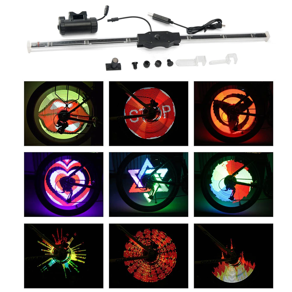 64 LEDs Bicycle Wheel Lights High Resolution Bike Spoke Wheel Light
