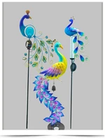 Solar Peacock Lamp Wrought Iron Hollow Feather, Outdoor Courtyard Crack Ball, Lawn Lamp 2