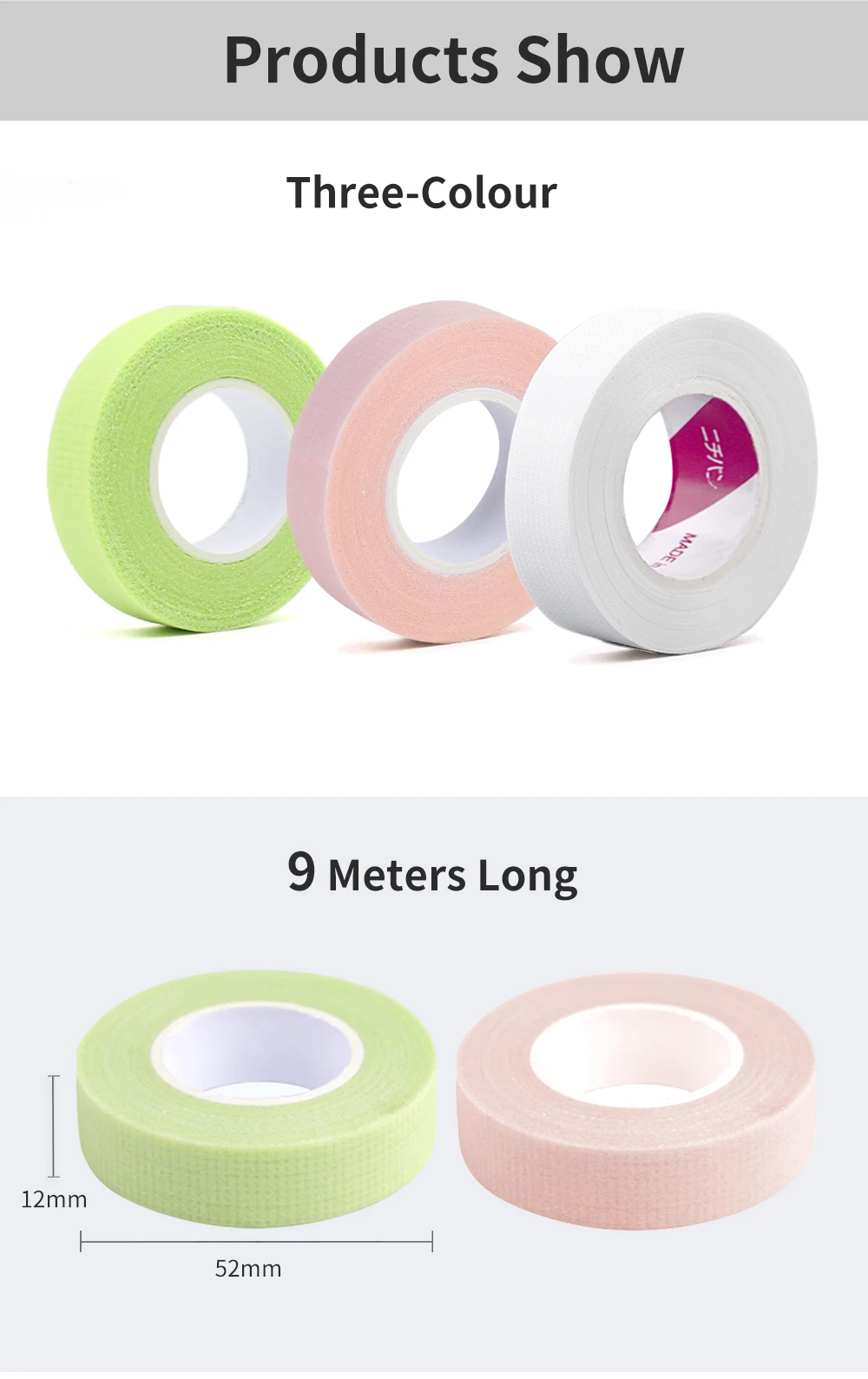 Anti-allergy 4 Rolls PE Eye Tapes Eyelash Extension Tape for Lash Breathable Micropore Fabric Easy Tear Eye Make Up Tools