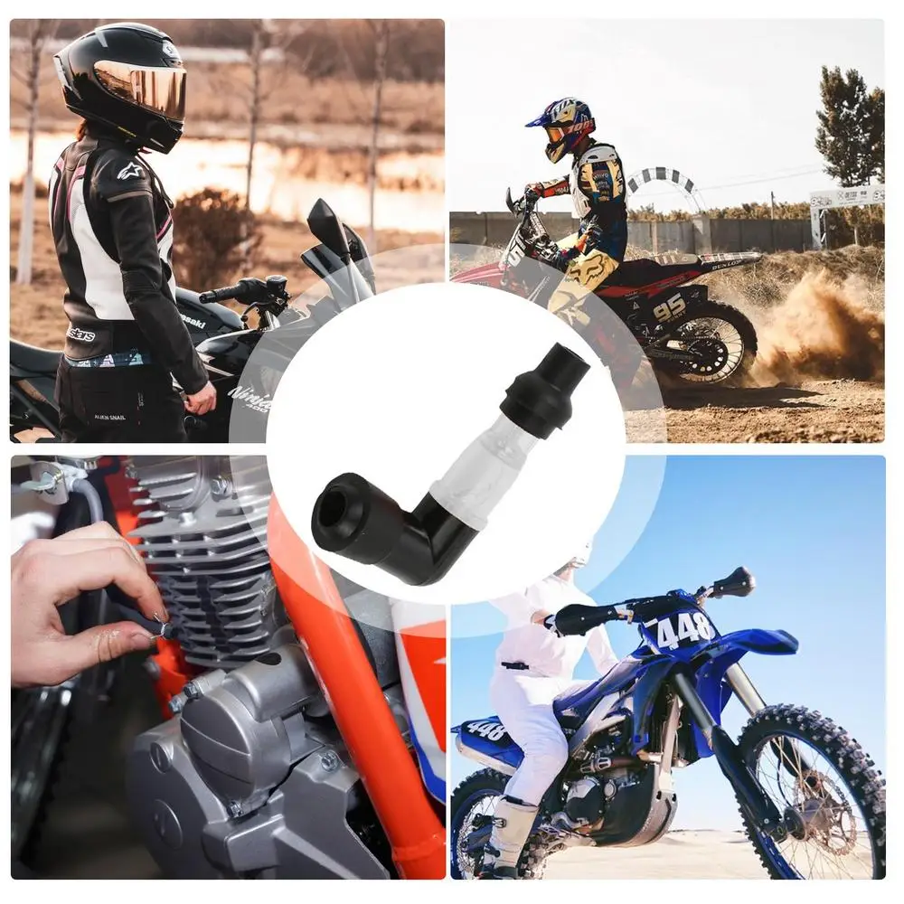 90 Degree Flashing Spark Plug Cap Motocross 90 Degree Spark Plug Resistor Cover Motorcycle Flash Spark Plug Boot Cap Cover For