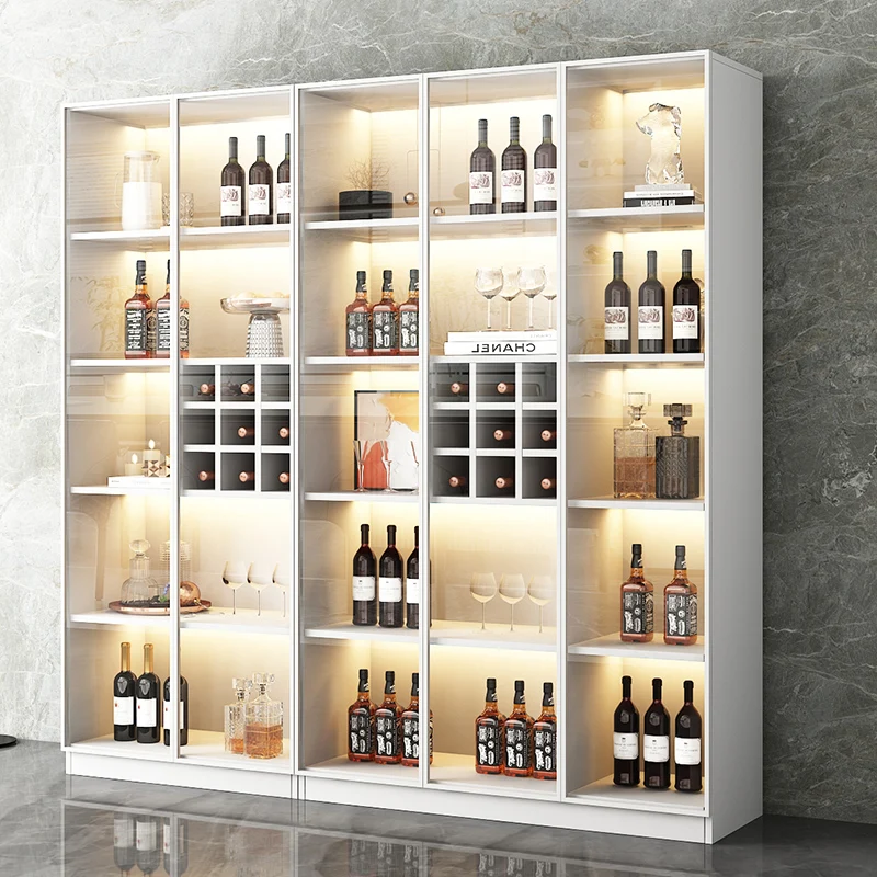 Luxury Home Wine Cabinets Glass Storage Living Room Simplicity Wine Cabinets Wall Modern Botellero Vino Bar Furniture Qf50Jg