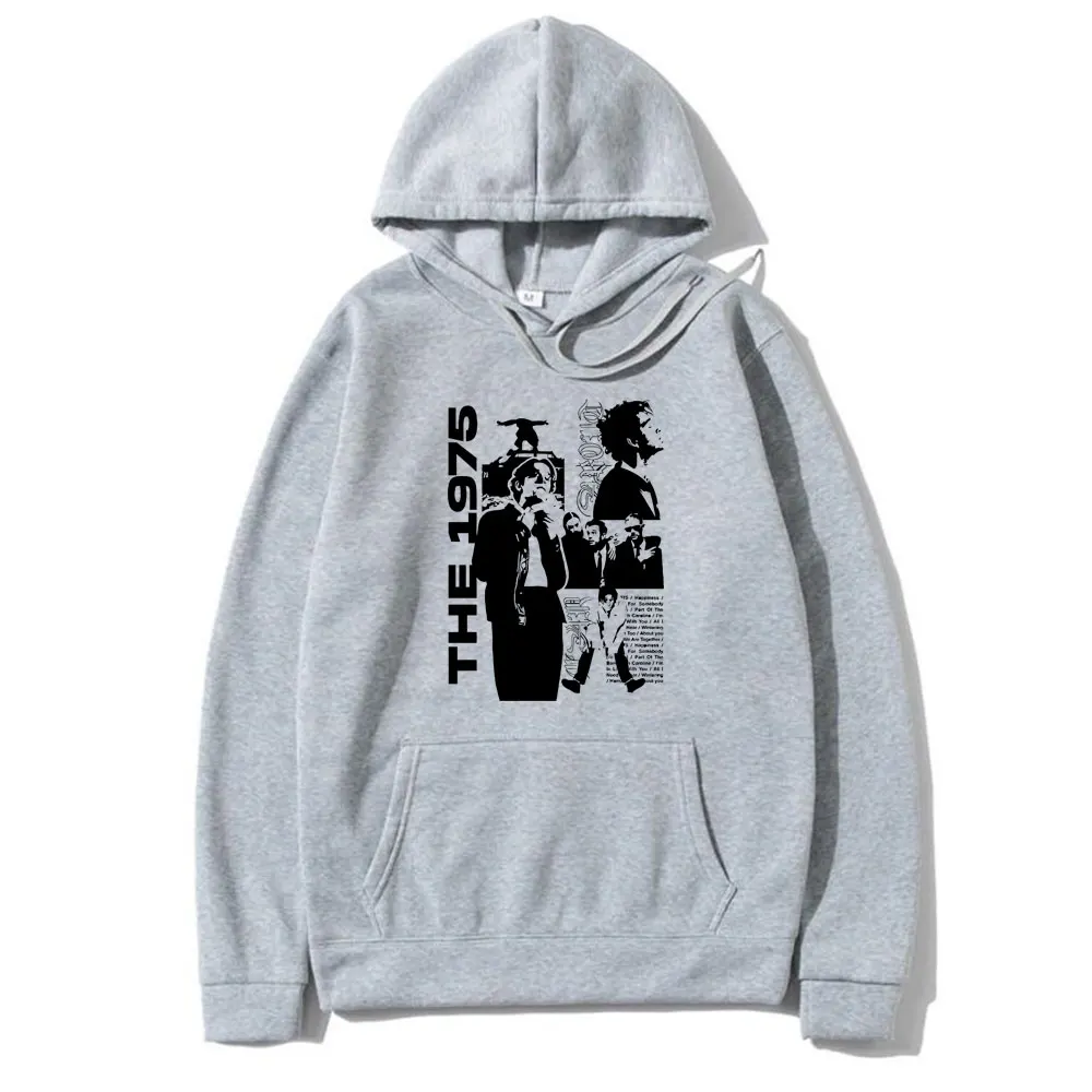 Rock Band The 1975 Being Funny in A Foreign Language Print Hoodie Matty Healy Graphic Pullover Indie Alternative Fashion Hoodies
