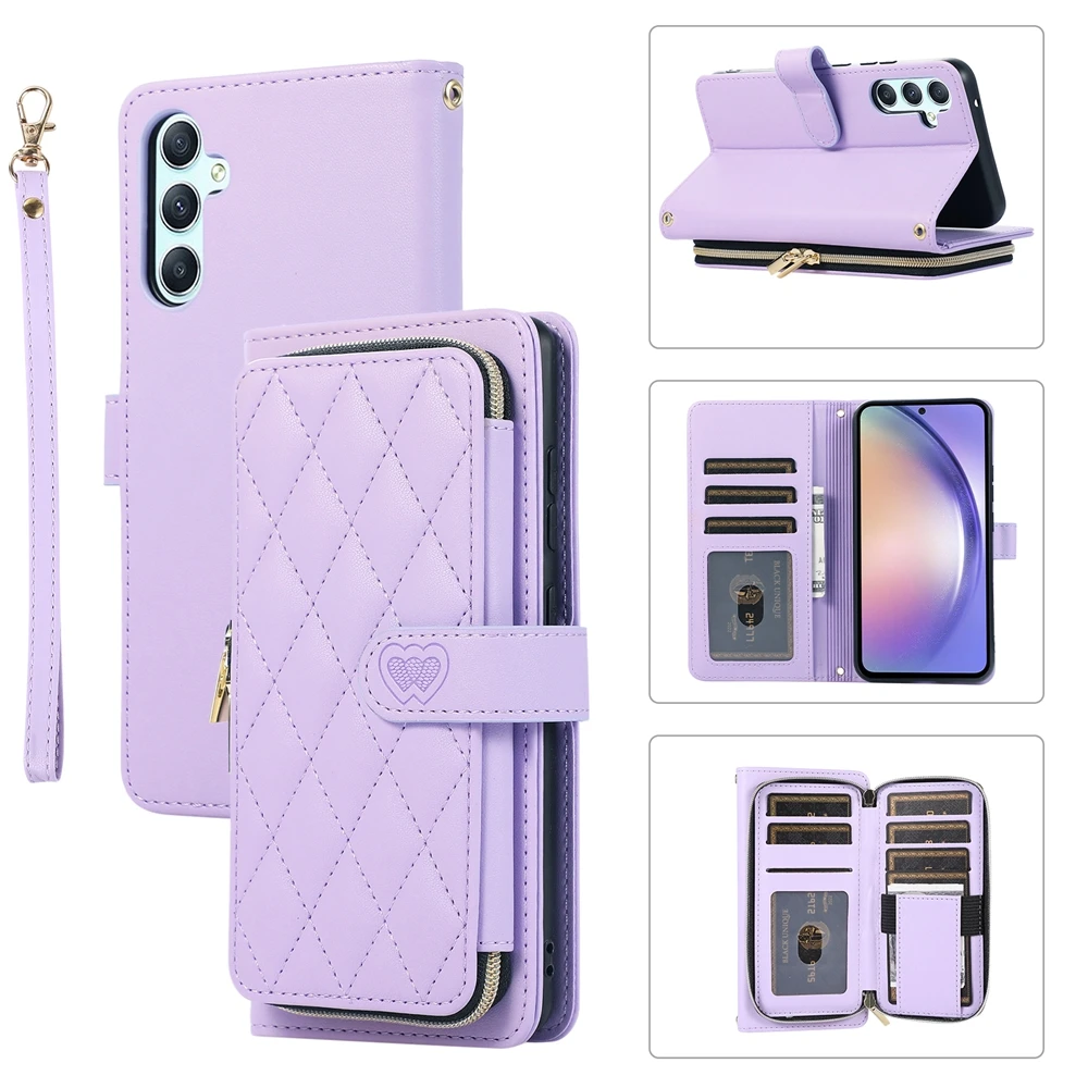 Crossbody Leather Wallet Phone Case with Strap