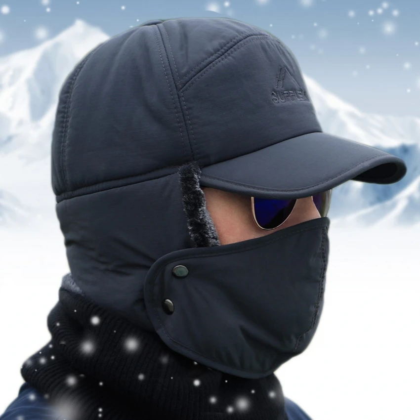 Winter Hat Earflap Hat Faux Fur Hat Winter Warm Thicken Faux Fur Bomber Hat Men Women Ear Flap Cap Ski Soft Thermal Bonnets Hats Caps for Extreme Cold Weather