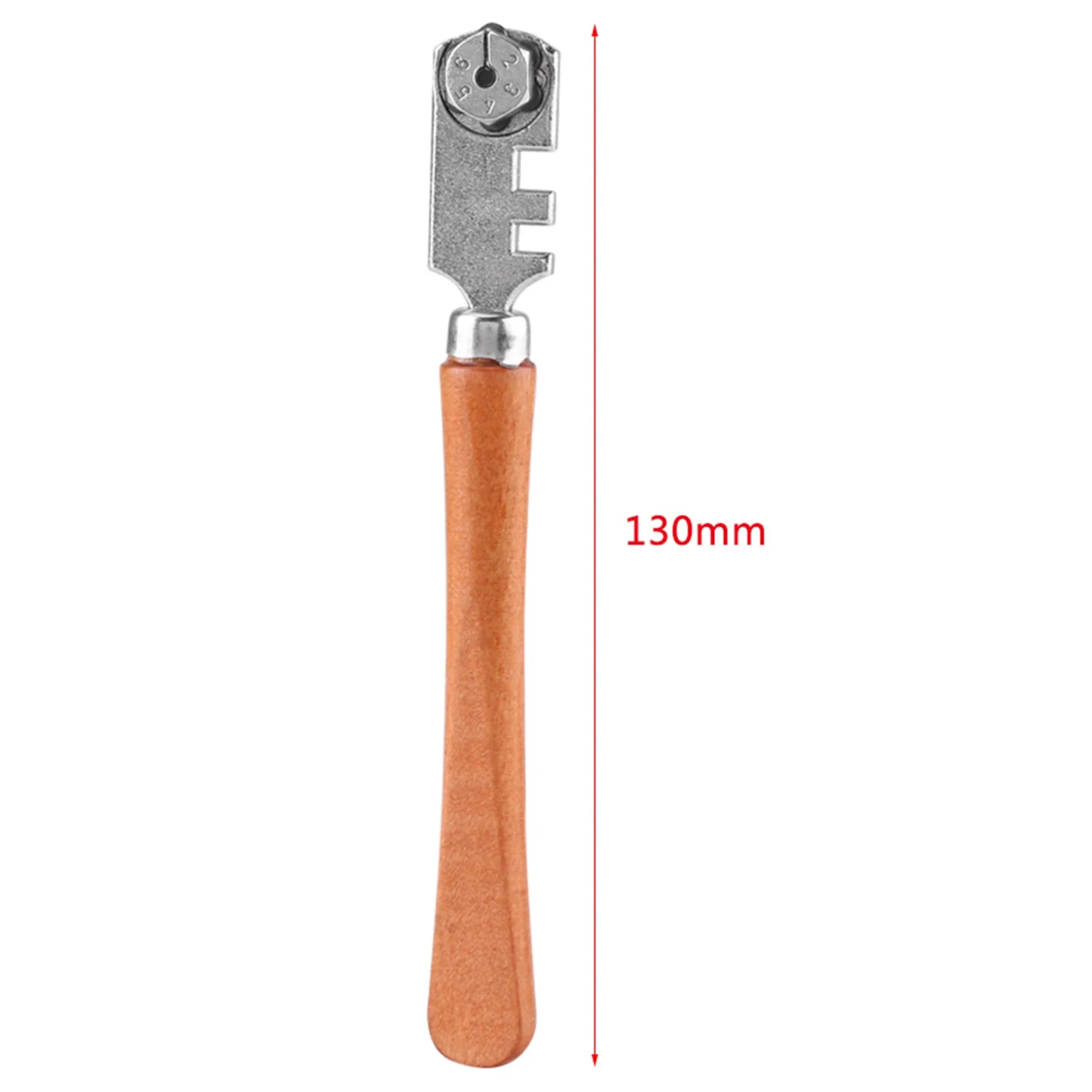 130MM 전문가용 6륜 유리 커터 공예 절단 키트 도구 (나무 손잡이 휠 유리 절단 6륜 유리 커터 포함)