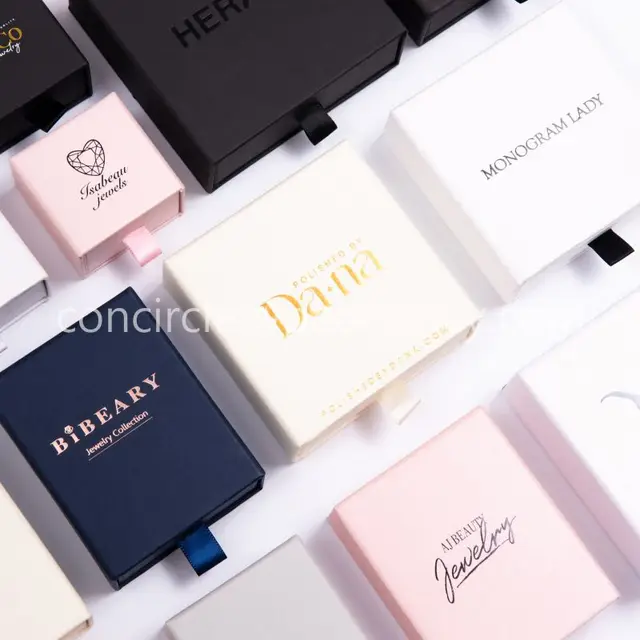 Scatoline Regalo Per Gioielli - 4 Pezzi In Carta Kraft Rosa, 8x8x1.8 Cm, Per Collane E Anelli - Foto 2