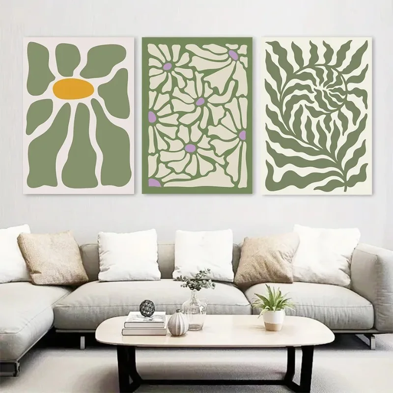 Poster Artistico con Fiori Astratti su Tela Decorativo - immagine 2