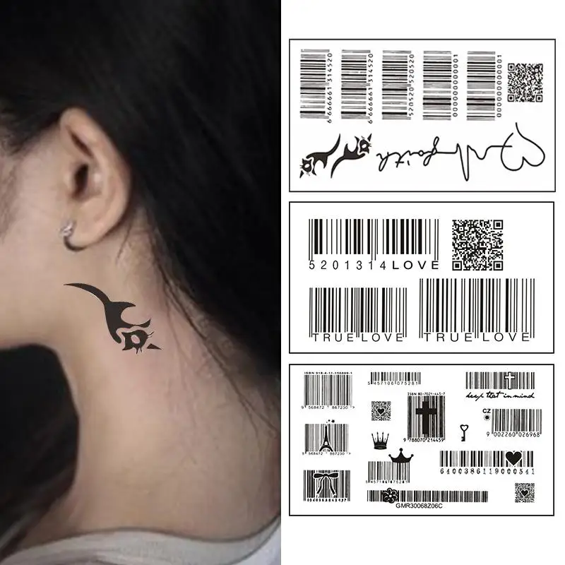 Waterproof Mini Love Barcode Temporary Tattoo Sticker