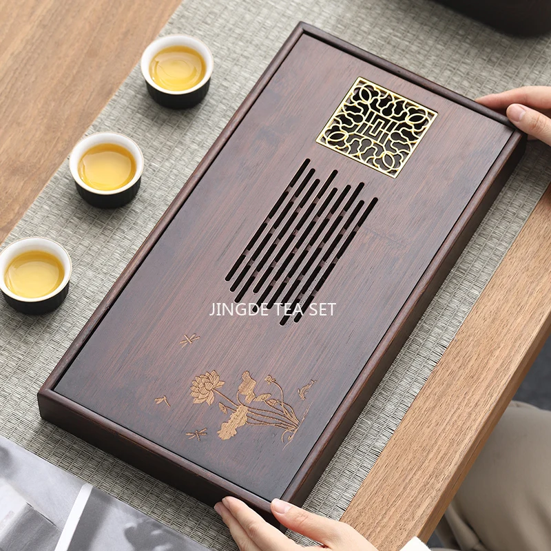 Water Storage Tea Tray, Household Bamboo Chinese Kung Fu Tea Tray, Bamboo Tea Table, Trays Decorative