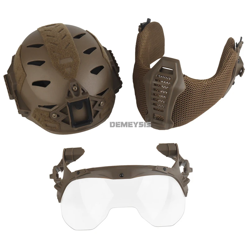 Airsoft Full Covered Helmets with Removable Mask Goggles Outdoor Hunting Tactical Wendy 3.0 Full Protection Helmet Training Gear
