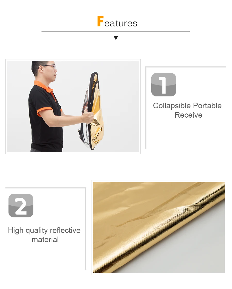 2in1 150x200cm Gold and Silver Oval Multi-Disc Reflector Collapsible Photography