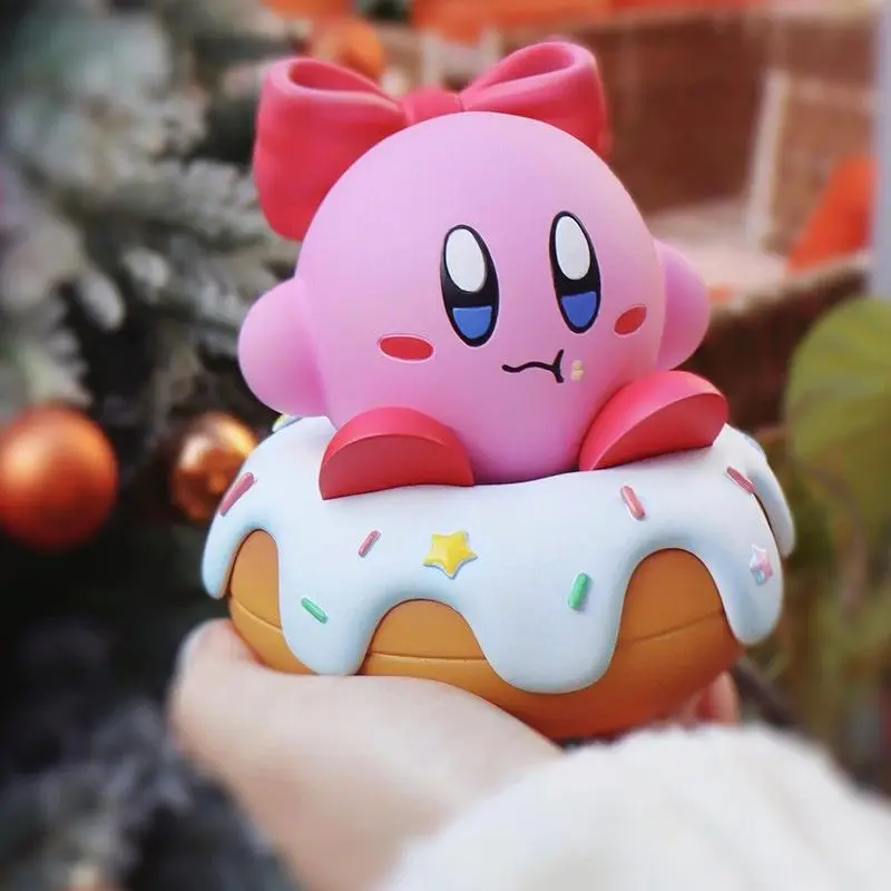

TOMY doughnut kirby doll Kawaii Anime Figure model Decoration toys collection Girl prize Valentine's Day Birthday Christmas gift