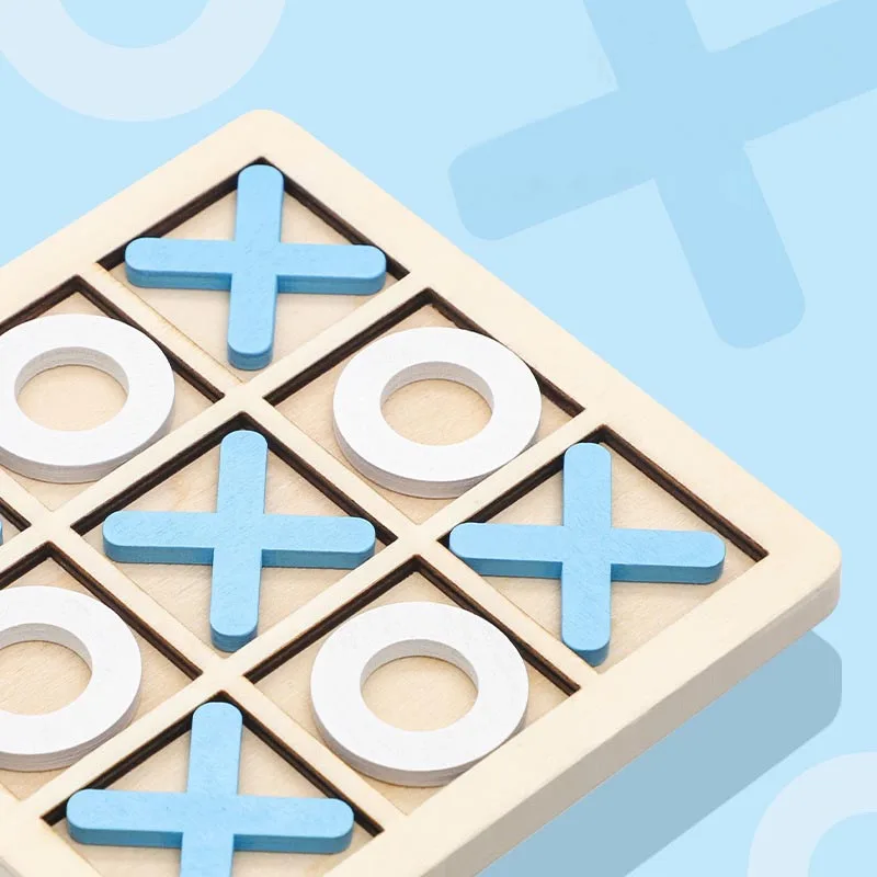 Parent-Child Interaction Wooden Board Game XO Tic Tac Toe Chess Funny Developing Intelligent Educational Toy Puzzles wooden toys
