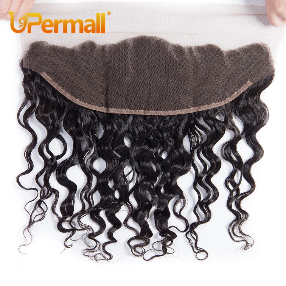 Upermall Water Wave 13x4 Lace Frontal & HD Transparent Swiss 4×4 Closure Pre Plucked Brazilian Remy Human Hair For Black Women