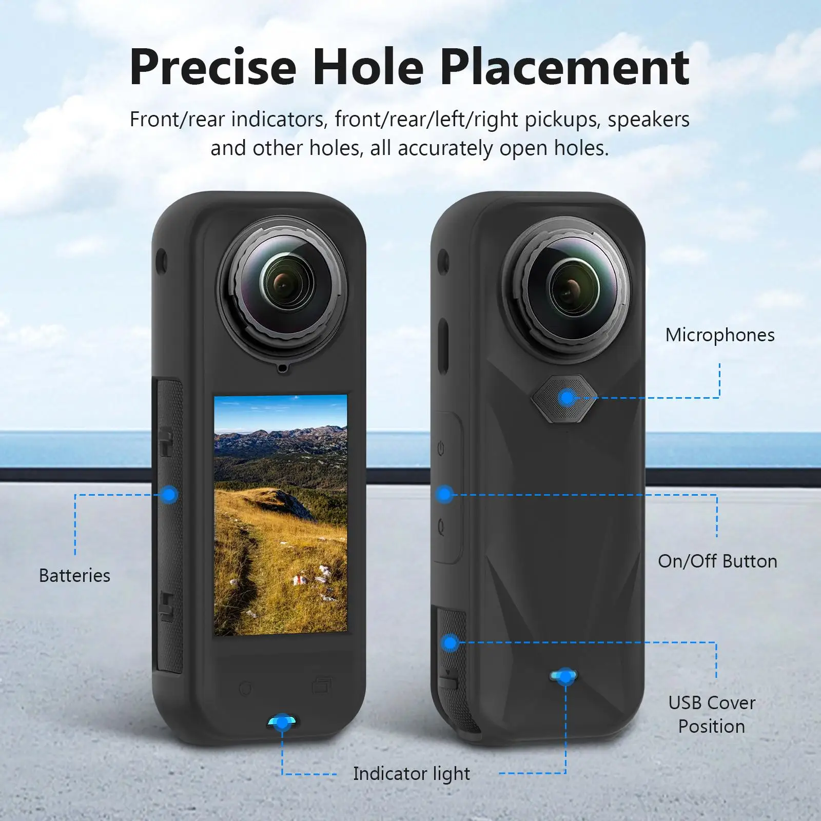 For Insta360 X5 PULUZ Silicone Protective Case with Lens Cover