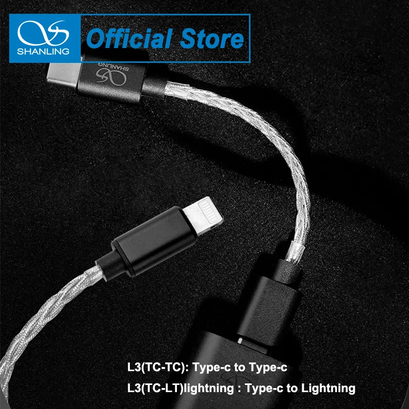 SHANLING L3 Neotech Pure Silver Audio Cable Type-C / Lightning to