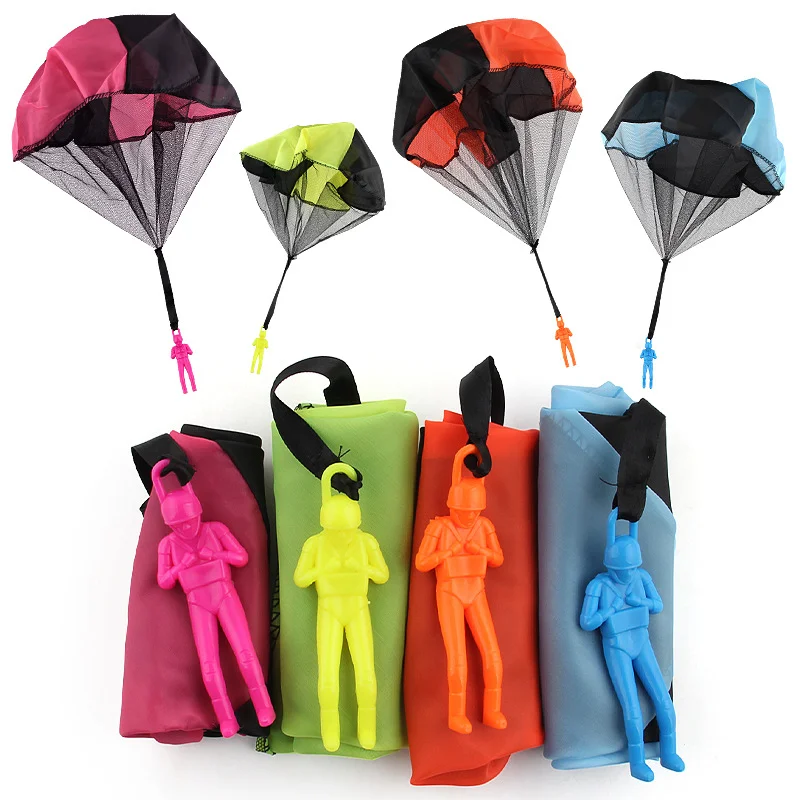 1pcs Kids Hand Throwing Parachute Toy For Children's Educational With Figure Soldier Outdoor Fun Sports Play Game |