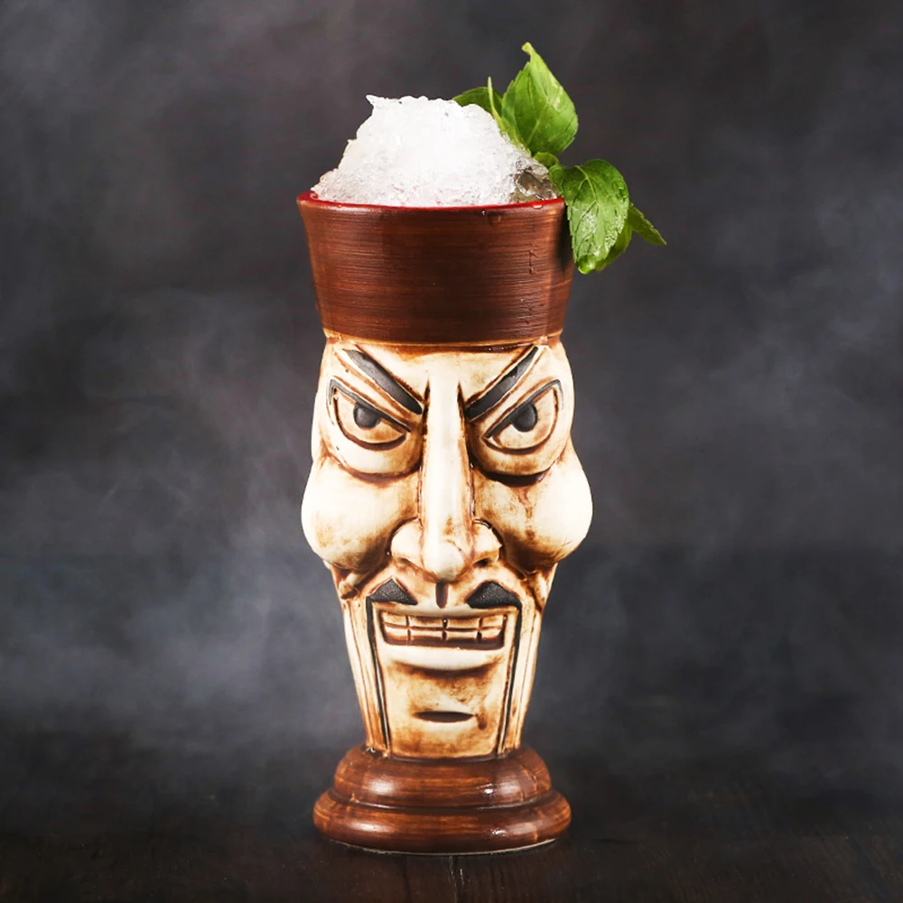 

Новые Гавайские кружки Tiki, Коктейльная чашка, кружка для пива, напитков, кружка для вина, керамическая кружка Islander Tiki, племенной платок 600 мл