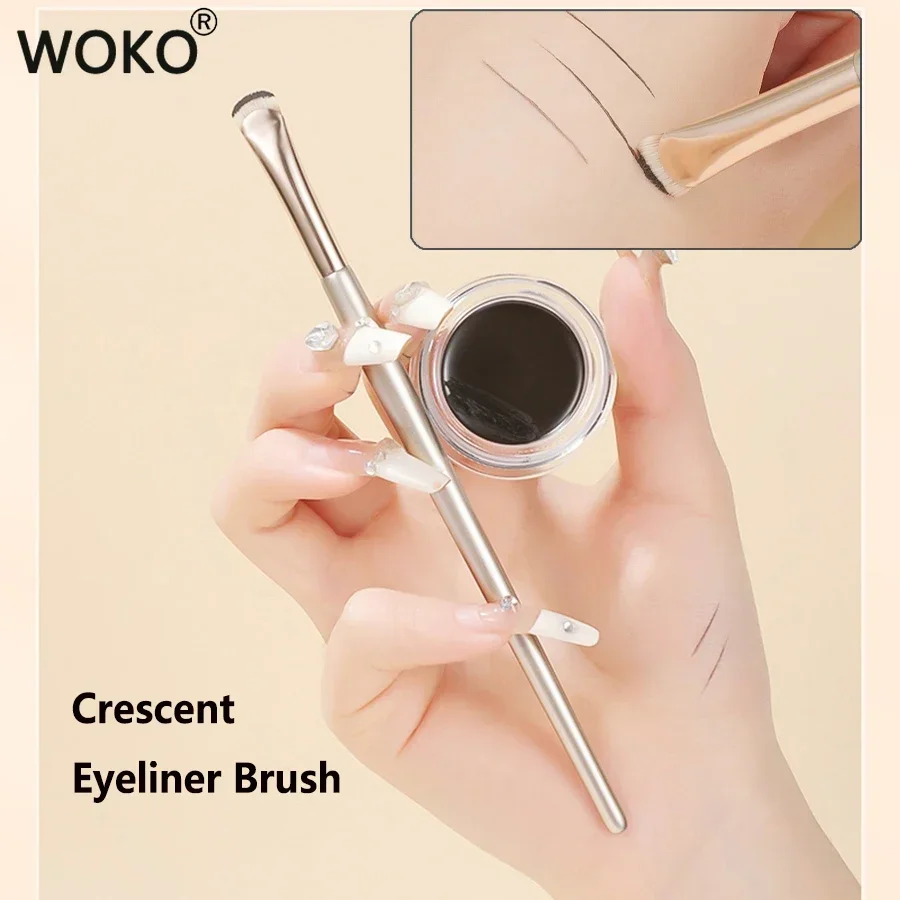 Makeup Brush Crescent Eyeliner Brush Draw Eyeliner Eyeband Contour Makeup Tools Upgrade half round Crescent Blade Eye liner Makeup Brush Thin