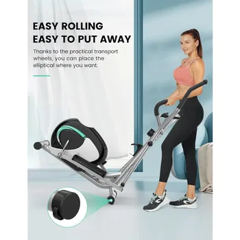 THERUN Elliptical Machine for Home, Magnetic Hyper-Quiet Compact Elliptical Exercise Machine w/ 8 Levels Adjustable Resistance, 6
