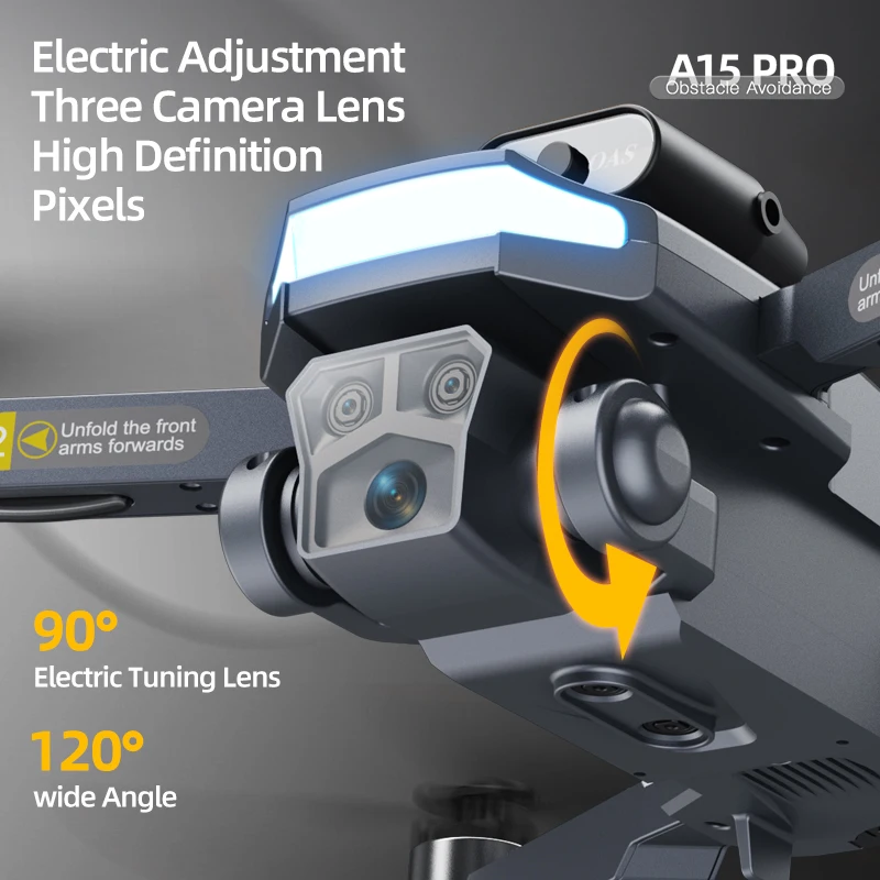 A15 Pro Aerial Drone Folding Optical Flow Automatic Obstacle Avoidance Quadcopter Remote Control Aircraft Toy Birthday Gift