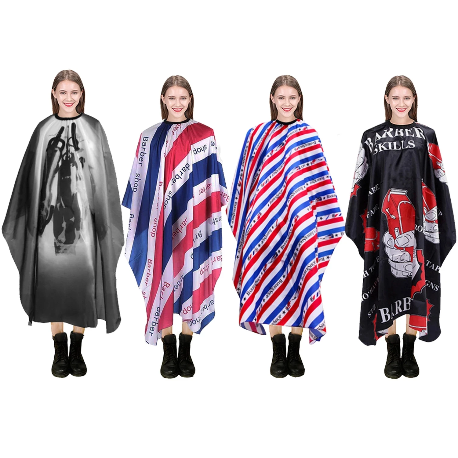 Barber Haircut Cloth Salon Hairdressing Apron Antistatic Pattern Gown Waterproof Hairdresser Capes Styling Tools Wholesale 2