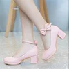 Princess Kids High Heel Shoes Glitter Children Leather Dance Shoes Bow Girls Elegant Wedding Shoes 3