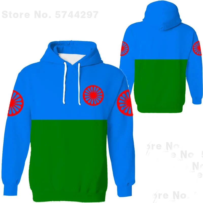thumbnail image 1 of Sudadera con capucha para hombre de primavera y otoño de 2024, sudadera con capucha con estampado 3D de la bandera gitana romana, sudaderas con capucha de manga larga de gran tamaño para hombre, 1 of 5