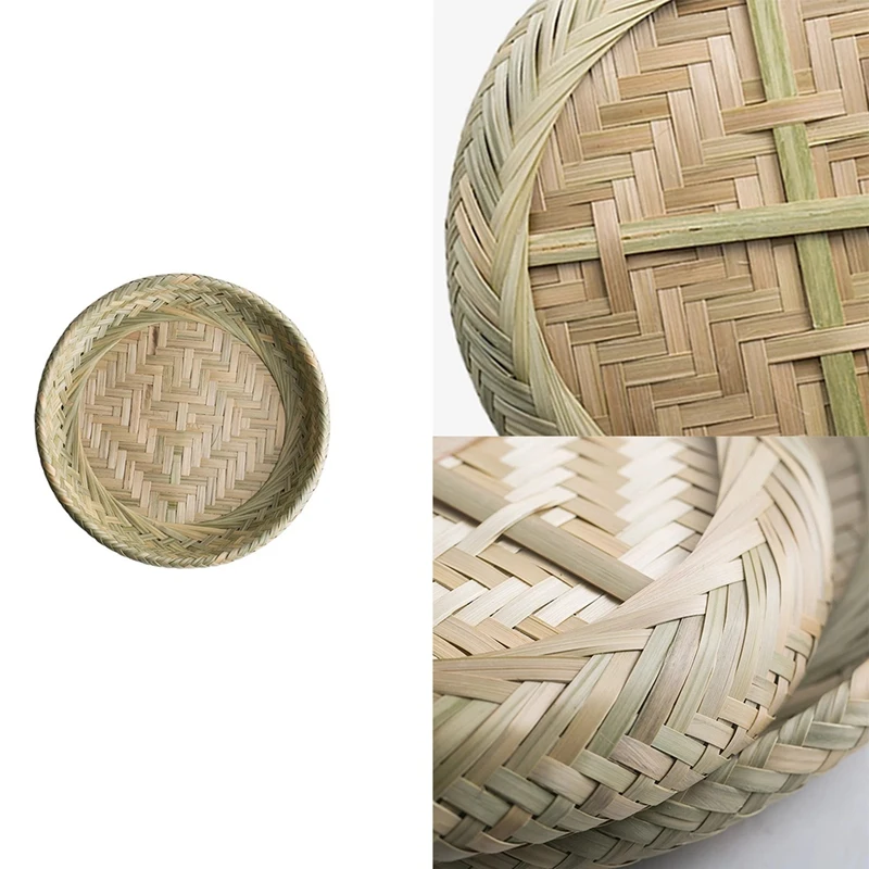 

Бамбуковая десертная тарелка AT35, сервировочный поднос, чайное время, хлеб, торт, фрукты, кухонные тарелки, круглый органайзер для еды, тарелка