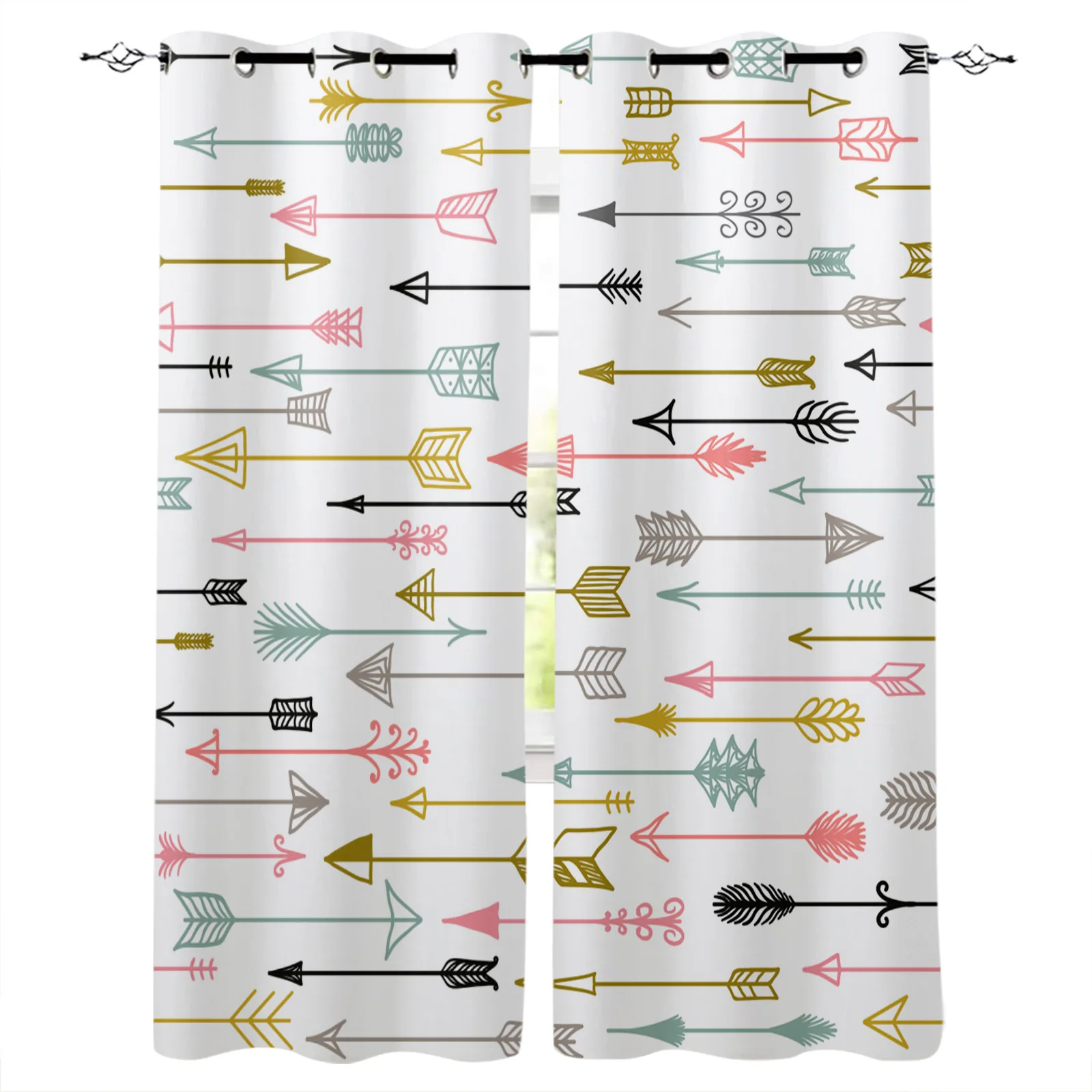 

Tribal Feather Colorful Arrow Blackout Curtains Window Curtains For Bedroom Living Room Decor Window Treatments