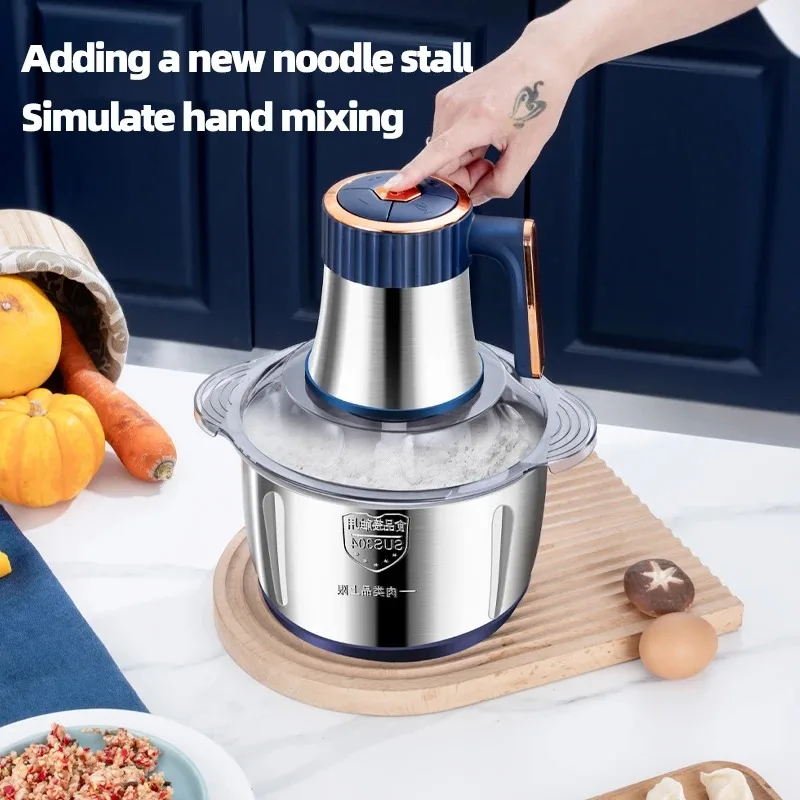 5L Home Electric Stainless Steel Meat Grinder 500W Powerful Vegetable Fruit Food Processor Chopper Slicer Food Grinder 5