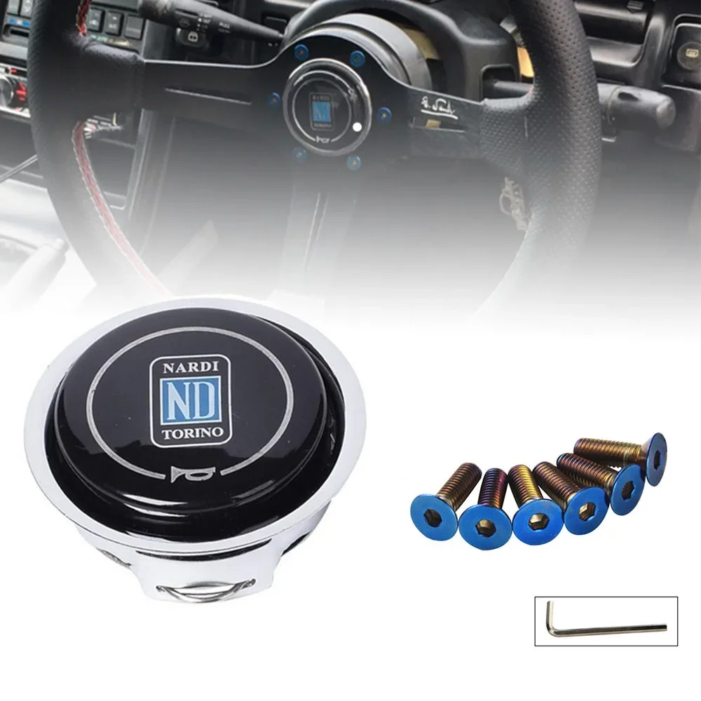 Steering Wheel Cover Universal ND Horn Cover Metal + Plastic Modified Car Horn Button Racing Car Steering Wheel Cover