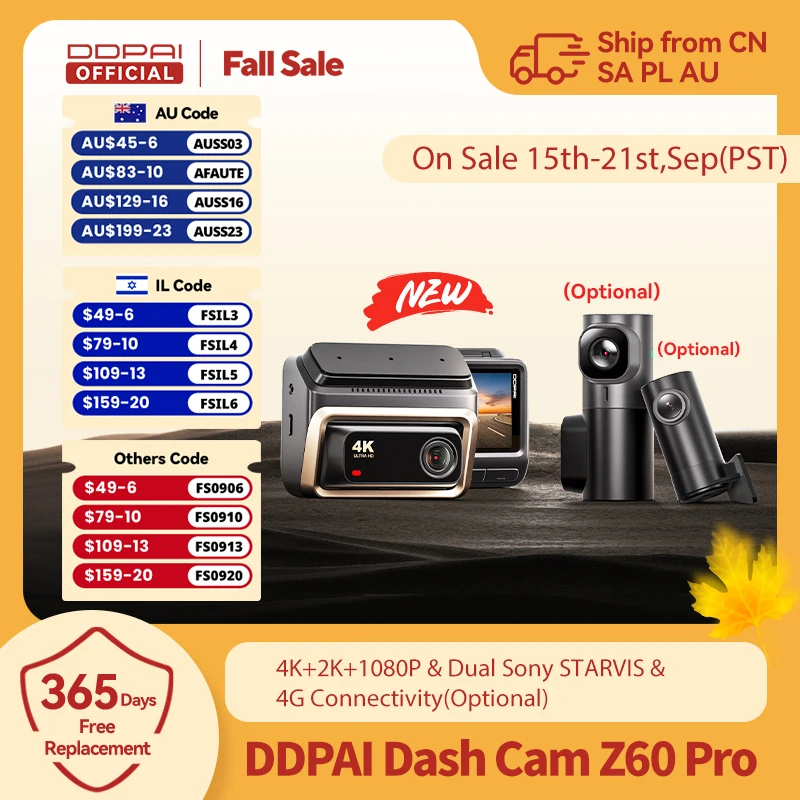 DDPAI Z60 ドライブレコーダー 4K 前後カメラ Z60 Pro 4K Dash Cam