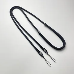 Adjustable Crossbody Mobile Phone Lanyard Strap with Dual Hole Case Attachment (Black)