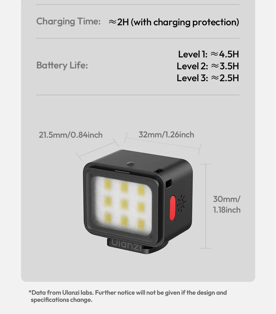 Cube Light Fill Light Video Light for Smartphone Camera for DJI Osmo Action 5/4/
