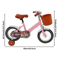 Vélo pour enfants de 12 pouces, hauteur réglable, vélo d'extérieur pour enfants avec roues d'apprentissage et panier pour garçons/filles de 2 à 4 ans 5