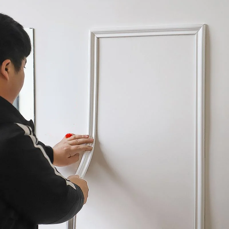 Nova Linha de Pvc Decorativa Auto-adesiva Linha de Gesso Linha do Teto Sala de Estar Moldura Decorativa Borda Pressionando Faixa