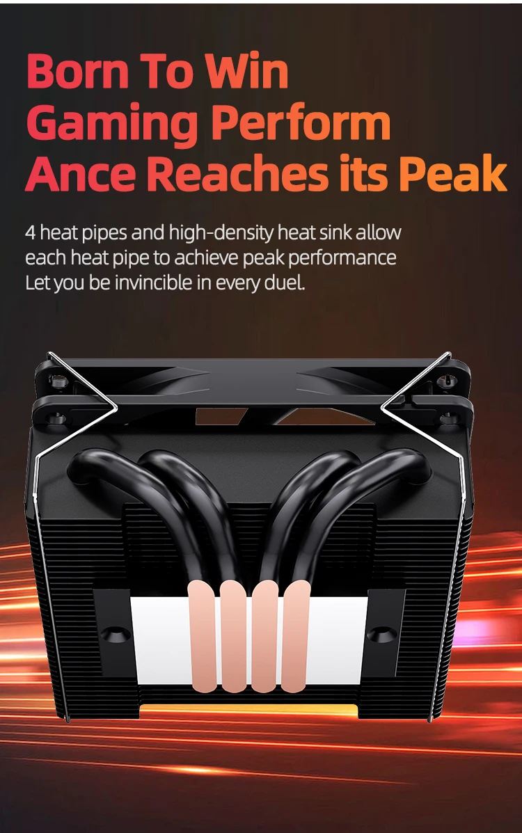 UT-45 Low Profile CPU Radiator 4 Heat Pipes 4Pin Fan For Intel LGA 1700 1200 201